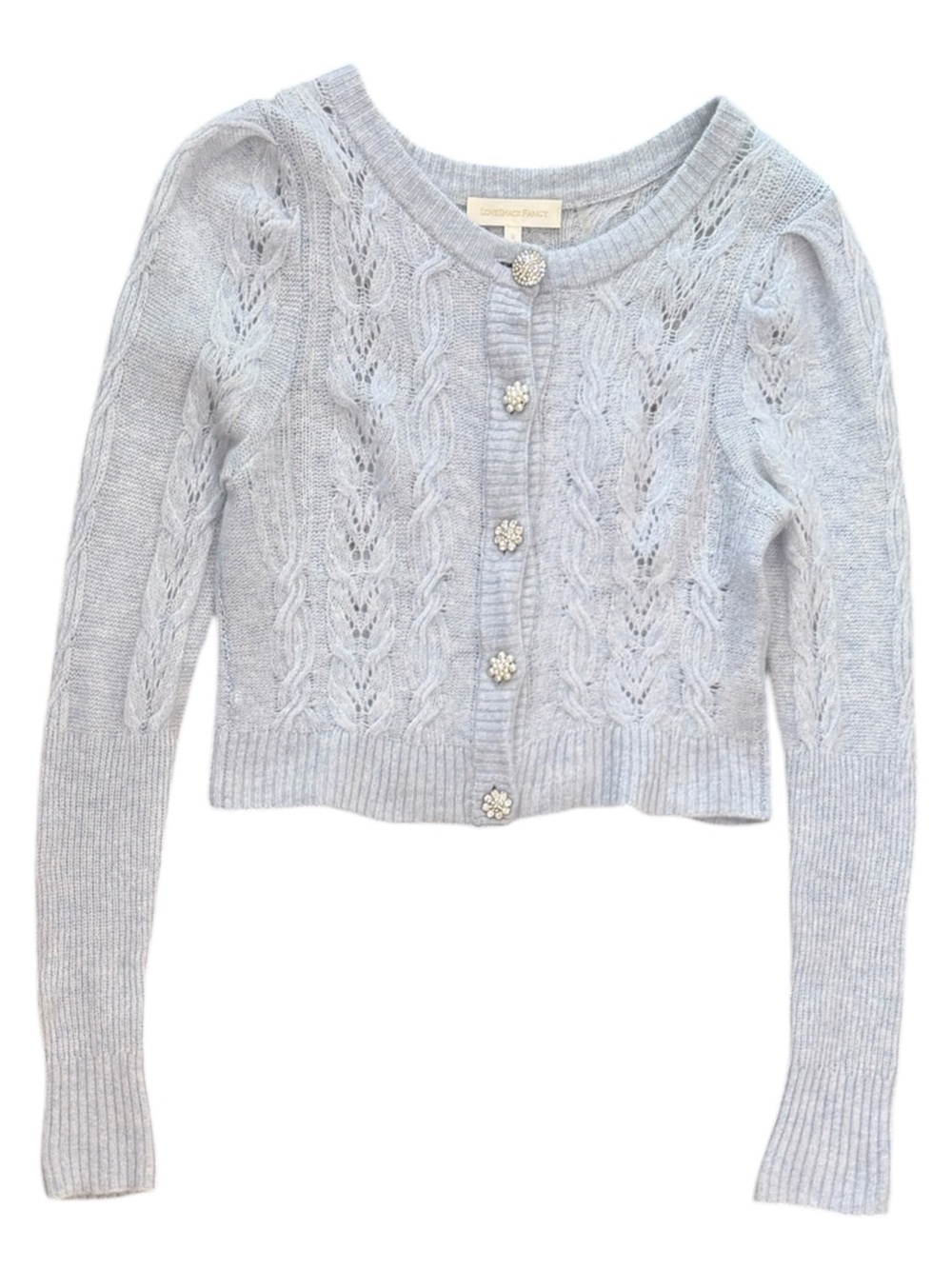 LoveShackFancy Birch Cardigan in Bluebell
